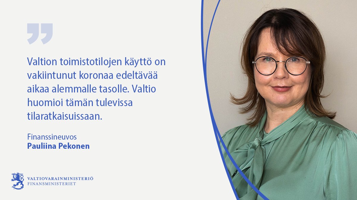 VMuutiset's tweet photo. Valtion toimistojen käyttöaste on keskimäärin 28 prosenttia. Tiloissa pitää ottaa huomioon uusi tapa tehdä työtä, kirjoittaa asiantuntijamme Pauliina Pekonen kolumnissaan.

🔹Kolumni: https://t.co/w9qJZI4IhK
🔹@SenaattiK tiedote: https://t.co/CBtTmRSEuT

#Etätyö https://t.co/L94qrMAR5E
