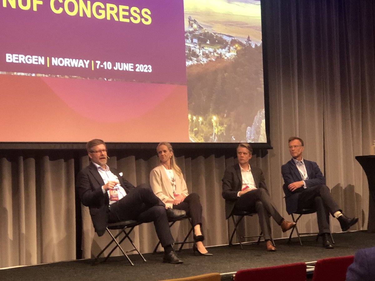 Great opening of #NUF23 plenary session. <a href="/SigridCarlsson/">Sigrid Carlsson</a> <a href="/RannikkoAntti/">Antti Rannikko</a> <a href="/andreasroder1/">Andreas Røder</a> and <a href="/bratt_ola/">Ola Bratt</a> discussing ups and downs of PC screening ! Great debate led by <a href="/kirstiaas/">Kirsti Aas</a> and @schloeffeler