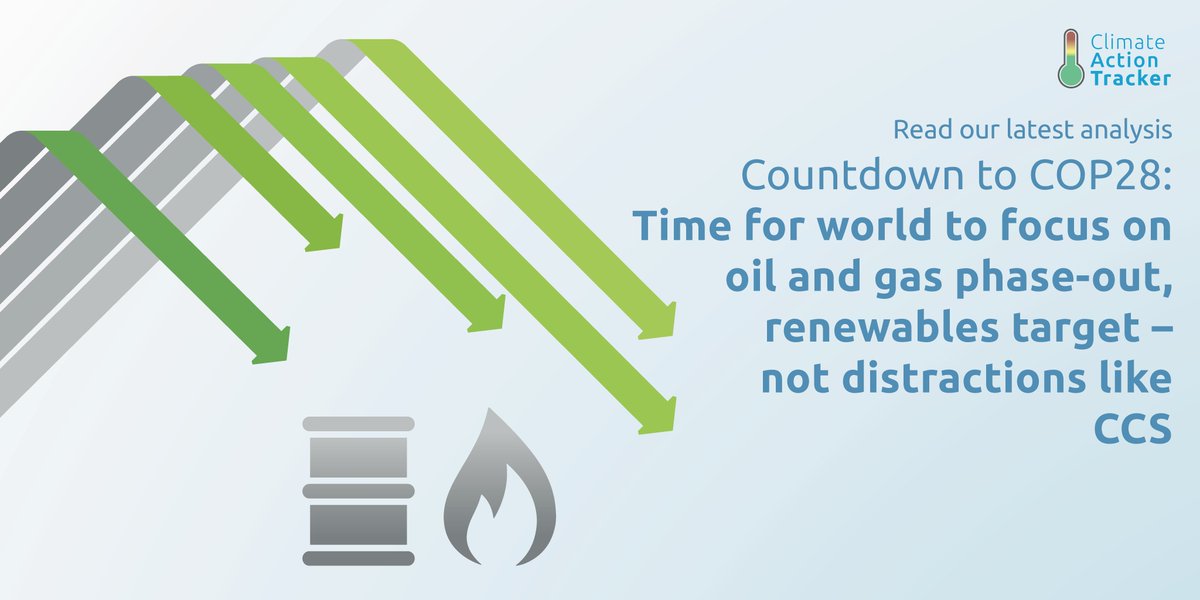 BRIEFING: #COP28 should focus on an immediate halt to new oil &amp; gas investments &amp; a phase-out of production - the sector is still acting like there's a gold rush, not a climate crisis, and not in line with a #1.5Cemissions pathway.
bit.ly/CAT_Bonn2023