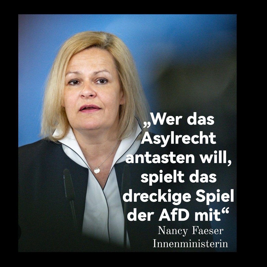 Guten Morgen, ein guter Tag um gegen die schlimmsten Verschärfungen des #Asylrecht seit 30 Jahren zu stimmen.
Go for it Nancy #Faeser! 
#KeinAsylkompromiss 2.0