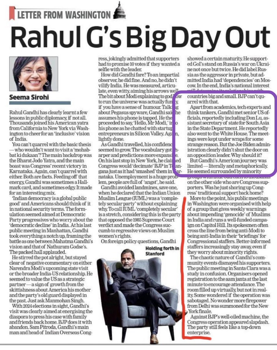 Starboy2079's tweet image. As per ET report, Rahul Gandhi secretly visited White House n met US state officials

If this news is true then the meaning of it is -

1. White house is carrying out regime change operations in India
2. Rahul Gandhi might be White house candidate for the 2024 elections

1/2