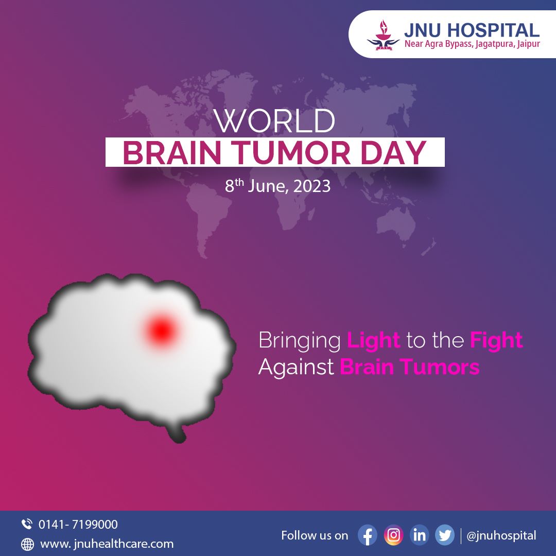 Let's join hands and show our solidarity, compassion, and unwavering support for those facing this challenging battle. Together, we can make a difference. 💪❤️

#WorldBrainTumorDay #SupportandInspire #TogetherWeFight #WarriorsOfHope #StandStrong #SpreadAwareness #JNUHospital