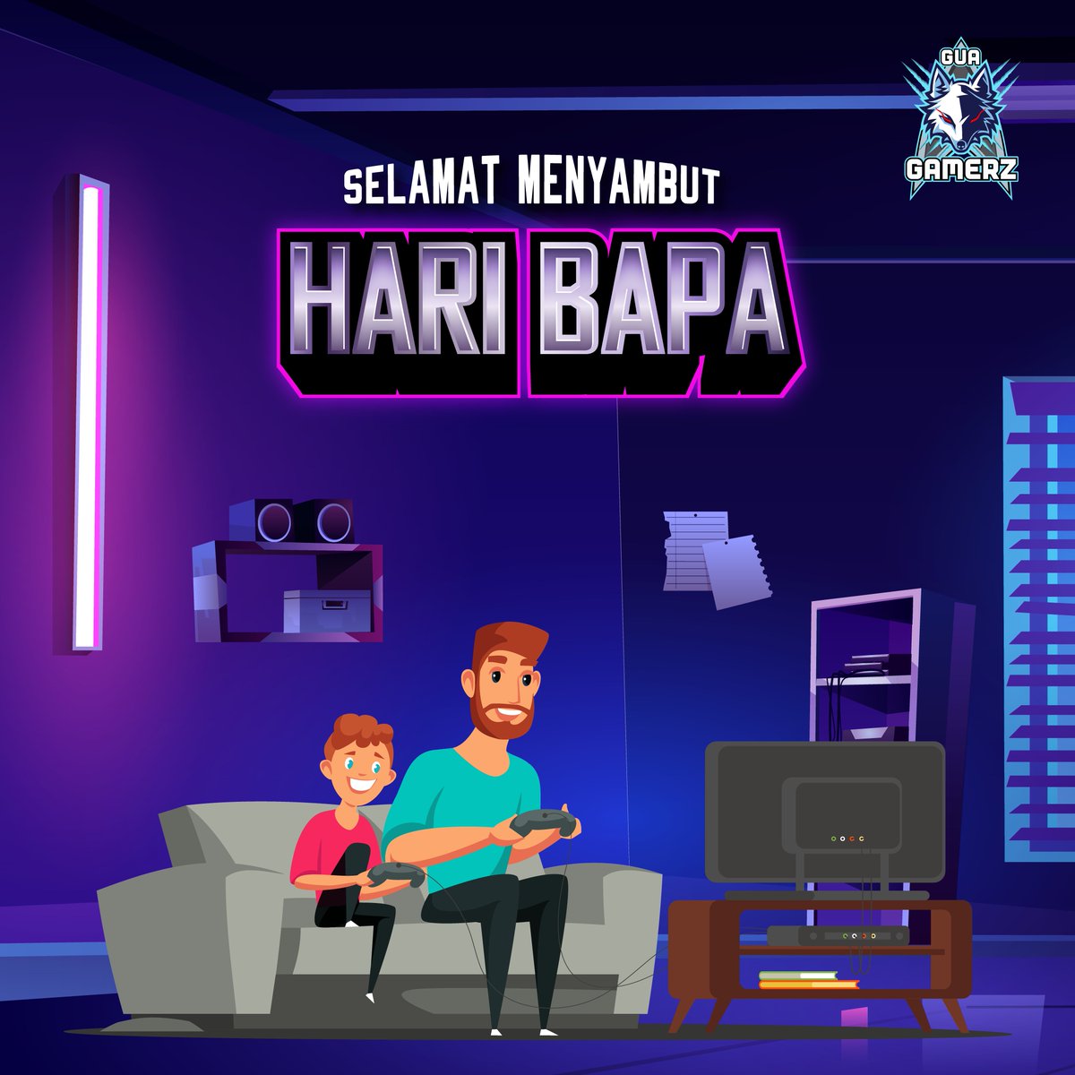 GuaGamerz's tweet photo. Hari ini merupakan Hari Bapa. Semoga di hari yang berbahagia ini, kalian dapat meluangkan masa bersama-sama keluarga tersayang. 

#GuaGamerz #HariBapa #abah #ayah #papa #keluarga #sayang #kasih #gembira #weloveyou https://t.co/YlDuZ3ITnR