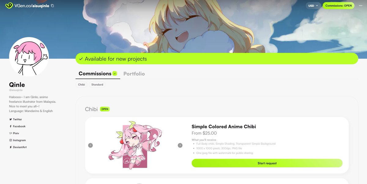Yeahhh commissions open at #VGen  ~!!
You can find me here: vgen.co/aisuqinle

 #VGenComm #Commission #commissionsopen