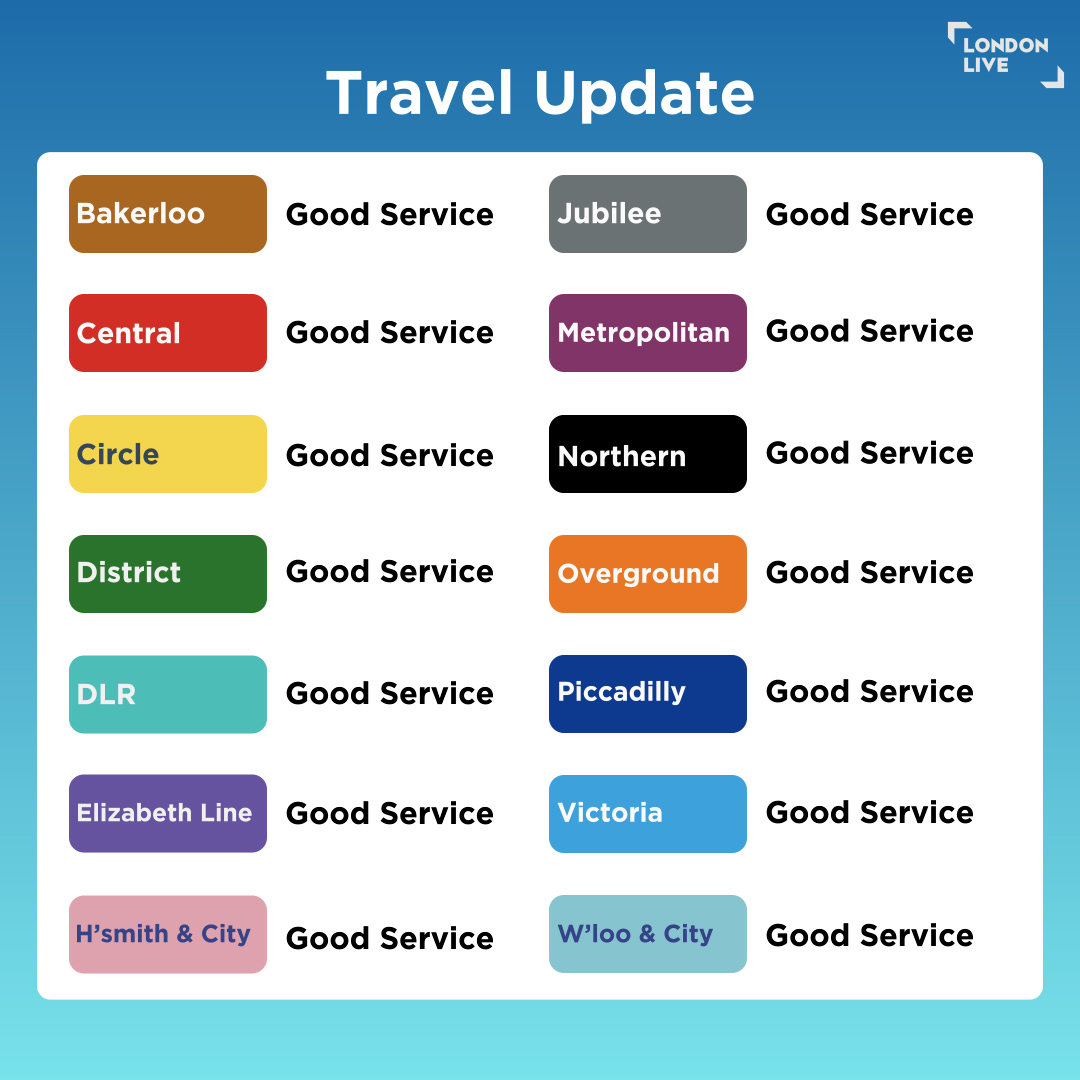 The travel this morning - a smooth service on all lines to start the day.