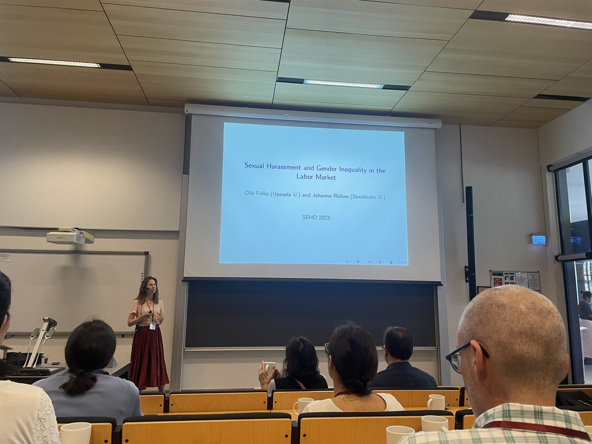 Day 2 of #SEHO2023 starting with a keynote by <a href="/johannarickne/">Johanna Rickne</a> 🙌🏻

<a href="/CEBI_UCPH/">CEBI - Center for Economic Behavior and Inequality</a> <a href="/Economics_UCPH/">Economics_UCPH</a> @mettegoertz <a href="/MeltemDaysal/">N. Meltem Daysal</a> @jes_econ @miriamwuest <a href="/tjeconomics1/">Thomas Jørgensen</a> <a href="/_mariajuul_/">Maria Juul Hansen</a> <a href="/SarSander/">Sarah Sander</a>