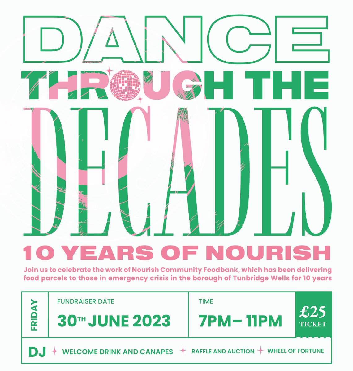 Our local foodbank @NourishFoodbank - which we supported at our summer event last year - is holding a 'Dance Through The Decades' fundraiser on Friday 30 June to celebrate its 10th anniversary.  Buy tickets here: eventbrite.co.uk/e/dance-throug… #welistenwesharewebenefit #tunbridgewells