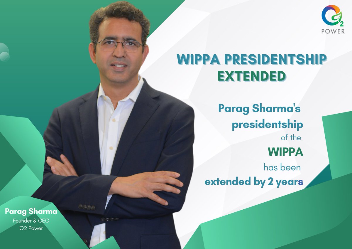 We are proud to announce the extension of @parag1sharma (our Founder and CEO) presidentship of @_WIPPA by 2 more years. He has been the WIPPA president over the last one year.

#industryleader #renewableenergy #windindustry #windassociation