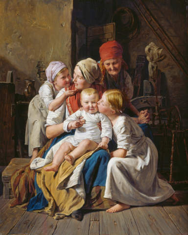 Ferdinand Georg Waldmüller 
(1793-1865 ).
Titel: ' Grandmother's Joys'.
#painting
#Art #OnlyArt #children #artforlife #Master #Meister #Malerei #Kunst #ArtLovers 
#artshare #beautiful #TwitterArtWorld #Glück #family #luck #happy