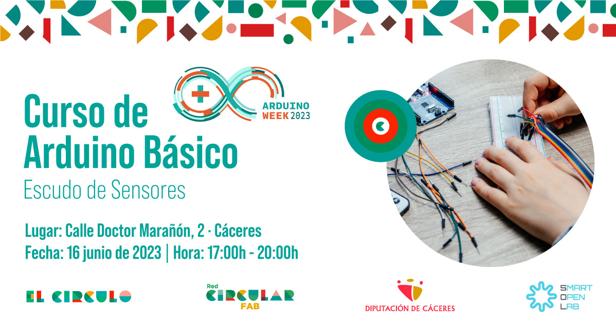 CircularFab's tweet image. #ArduinoWeek 2023❗

☑️La próxima semana del 12 al 17 de junio.

Infórmate sobre los talleres en tu CIRCULAR FAB⭕ más cercano.

Aquí en Cáceres, #ElCirculo⭕ te trae e Curso de 💡Arduino Básico: Escudo de Sensores.

El viernes 16 de junio de 17.00 a 20.00🎯