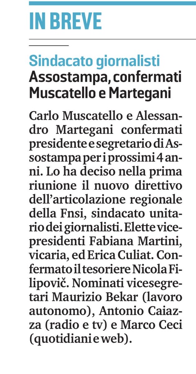 carlomuscatello's tweet photo. ⁦@messveneto⁩ ⁦@il_piccolo⁩ 
⁦@assostampafvg⁩ ⁦@FnsiSocial⁩ ⁦@Artventuno⁩ ⁦@USIGRai⁩ 
#sindacato #giornalisti https://t.co/h9GD6bnOaR