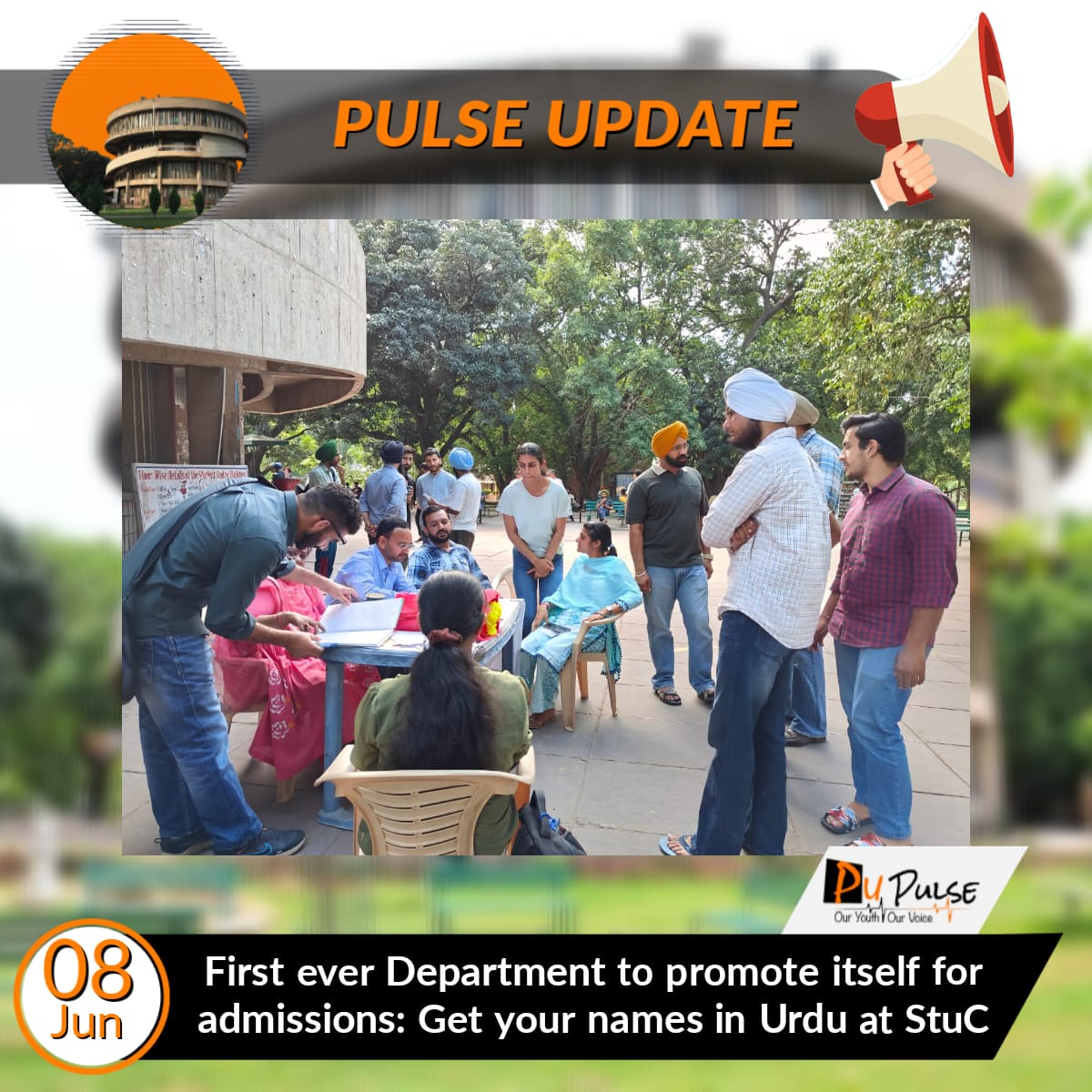 pu_pulse's tweet image. Urdu Department Professors become the first in PU to interact one on one with the students at StuC to promote their Department. 
#pupulse #updates