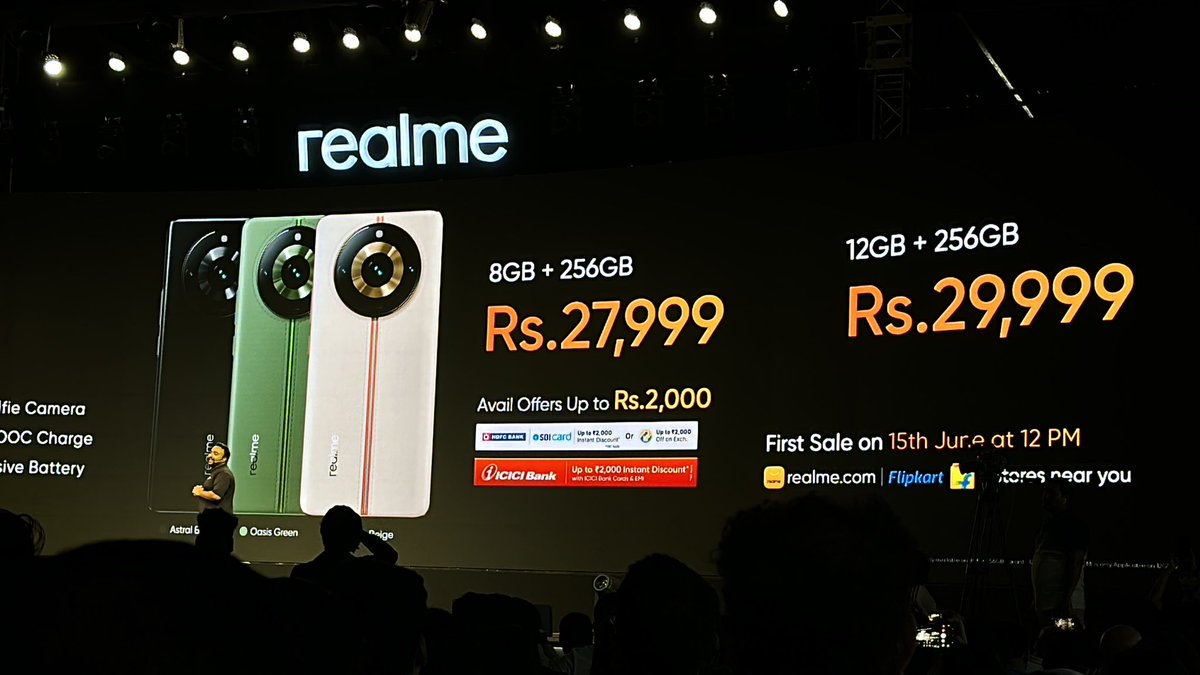 Realme 11 pro series pricing, with bank offers its amazing price for sure 🔥🔥 #realme11ProSeriesLaunchtoday #realme11ProSeries5G @realmeIndia