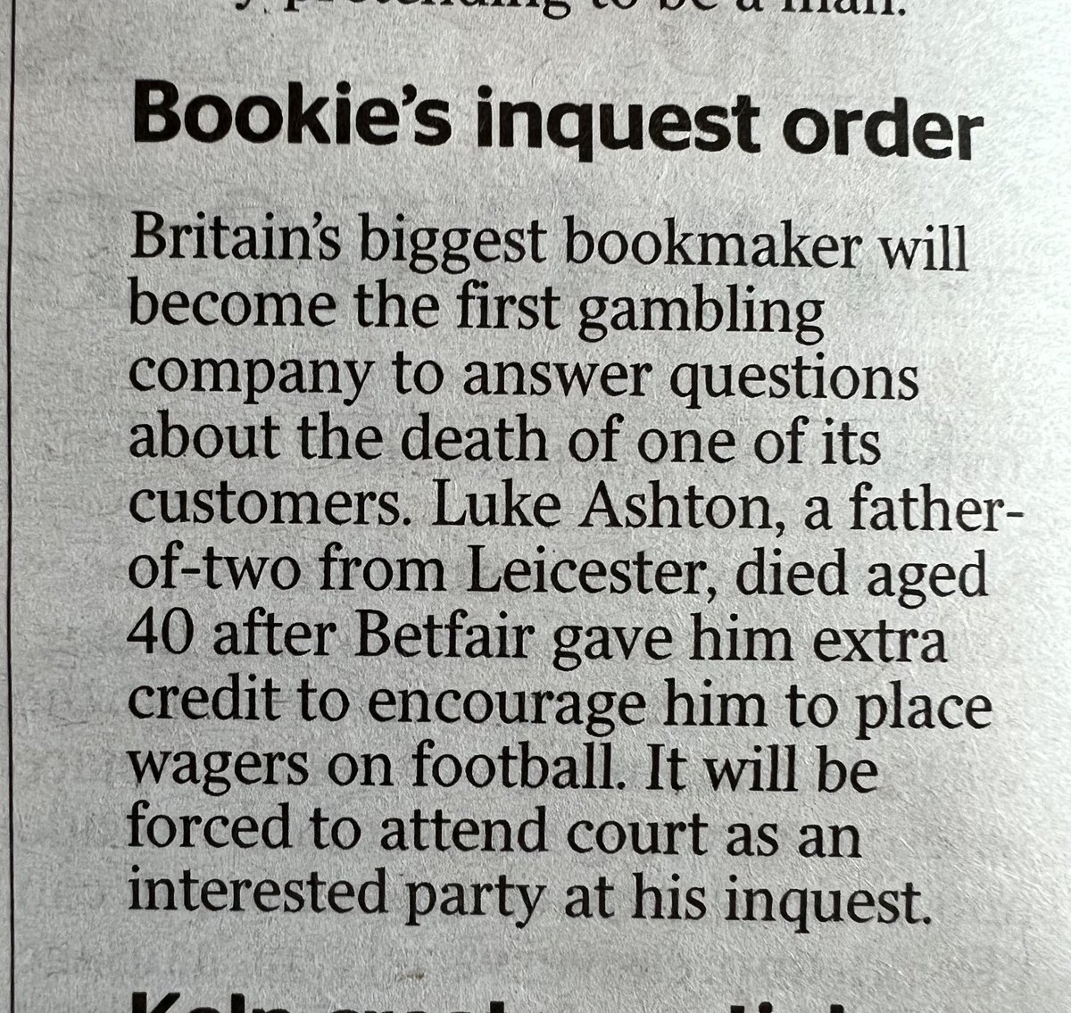 Henrietta Bowden-Jones (@hbowdenjonesobe) on Twitter photo Historical moment for gambling harms as the gambling industry is finally forced to attend court at the inquest on the death of one of its customers
Accountability is key in protecting the population
@GRHAPPG <a href="/ProfLAppleby/">louis appleby</a> <a href="/ClaireCNWL/">Claire Murdoch</a> <a href="/thetimes/">The Times and The Sunday Times</a> Historical moment for gambling harms as the gambling industry is finally forced to attend court at the inquest on the death of one of its customers
Accountability is key in protecting the population
@GRHAPPG <a href="/ProfLAppleby/">louis appleby</a> <a href="/ClaireCNWL/">Claire Murdoch</a> <a href="/thetimes/">The Times and The Sunday Times</a>