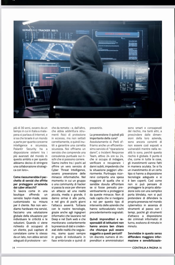 giacomos's tweet photo. Economia Magazine. Giugno 2023. #cybersecurity #Palantirsecurity https://t.co/8avWRapgTk
