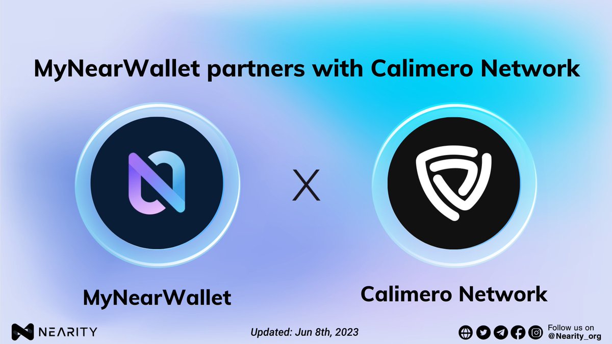 Nearity_org's tweet photo. 🤝@MyNearWallet partners with @CalimeroNetwork🤝

💻Calimero offers simple-to-use private shards

💡Shaping the future with private shards

Find out more 👉 https://t.co/KhrweY4HnZ

#Nearity #NEARProtocol $NEAR #Web3 #DeFi https://t.co/2pp2Eu1th5