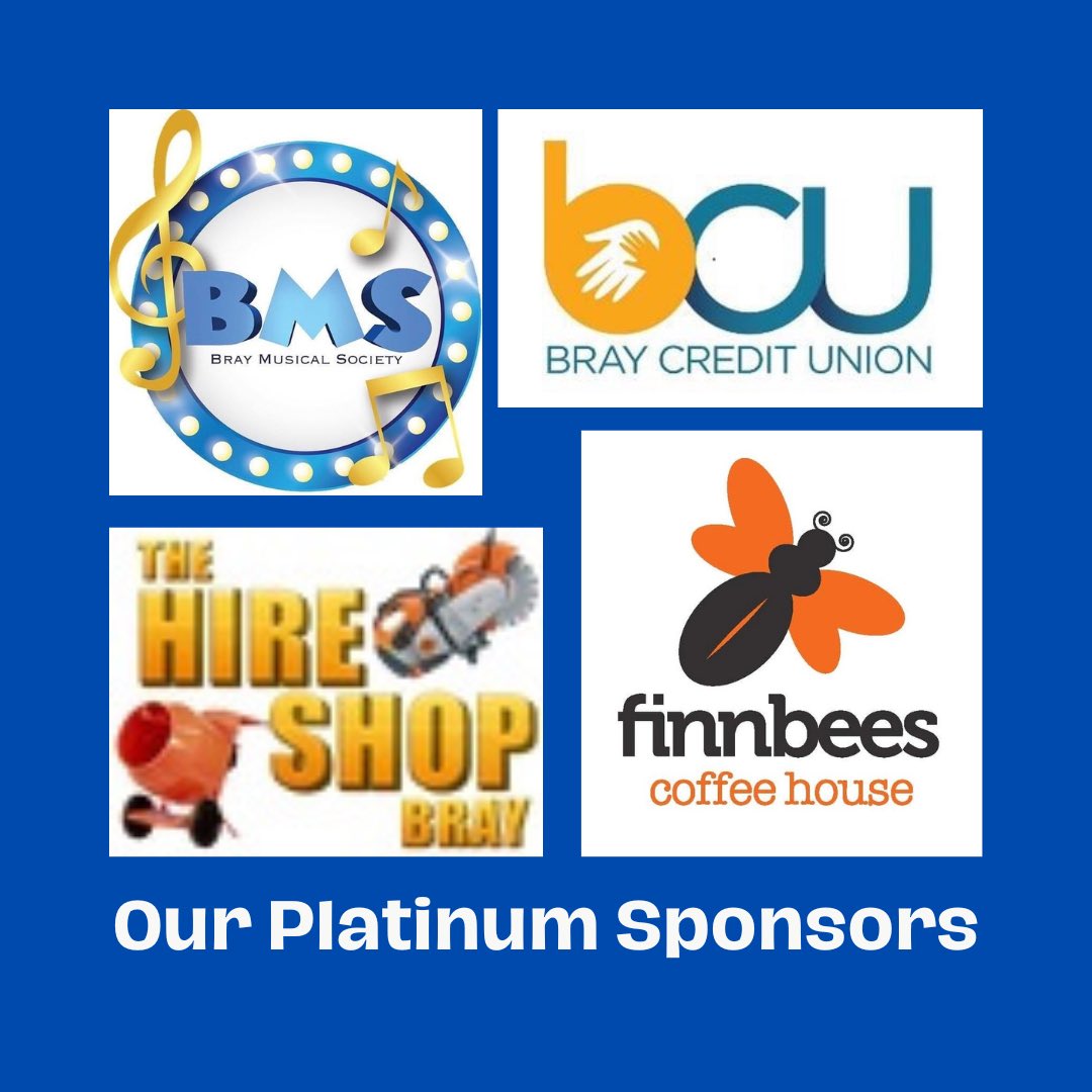 A quick shout out to the Platinum Sponsors of Bray Musical Society 📣
Without the support of our sponsors, our shows would not go on! 🎭 
We encourage all our members and friends to please support our platinum sponsors: 
Bray Credit Union
Finnbees Coffee House
The Hire Shop Bray