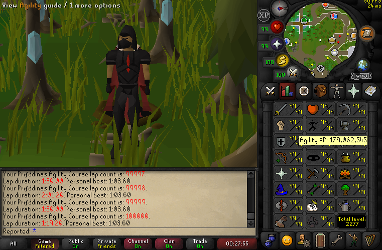 ReportedRS's tweet image. 100,000 Prifddinas Agility Course laps