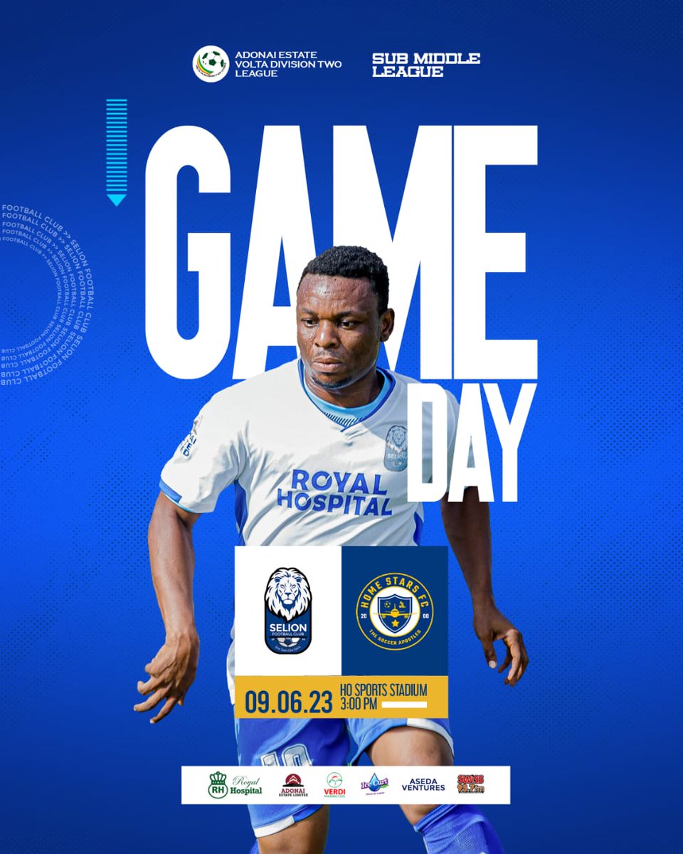SelionFc's tweet photo. ⏭️ NEXT GAME⏭️ 

🆚 HOME STARS Football CLUB 
🗓️ | 09-05-2023
🏟️ | Ho Sports Stadium
⏰ | 3:00pm 
🎫 | Ghc 5.00 
🏆 | Central Sub Middle League 

The Lions 🦁🔵⚪🔵 https://t.co/XGXHeca6i1