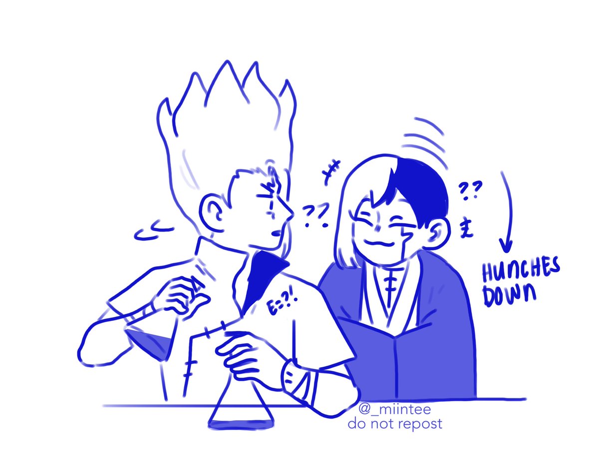 #drst / gen who hunches his back to trick ppl of his height (and to be tiny for senku)