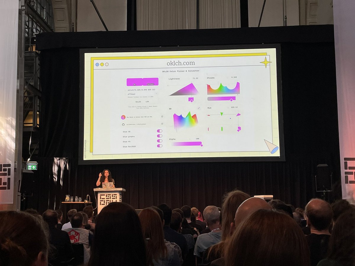 LukyVJ's tweet photo. Yey @Una briefly talking about https://t.co/J8e4eTIvCs from @andreysitnik and friends at @evilmartians 🔥

#CSSDAY #CSSDAY23 https://t.co/tM2SAVlVwi