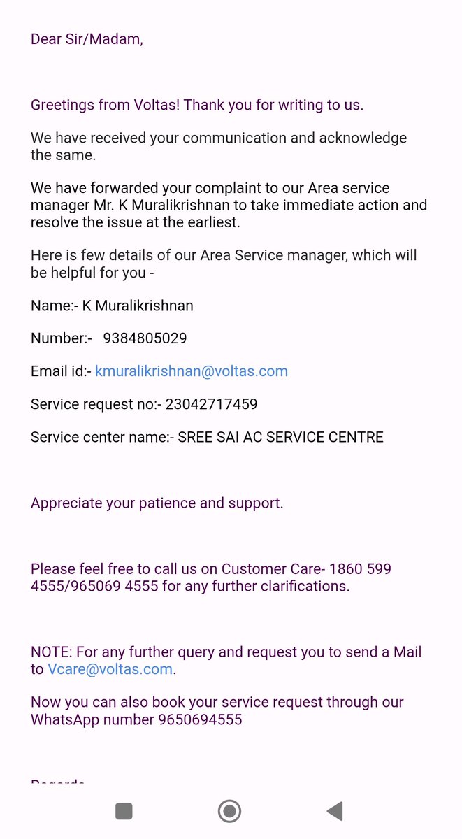 Vigneshpingkoo's tweet photo. @myvoltas @myvoltas your area service manager is not even picking up the call . Worst ever service by voltas . I don't know how to escalate this to anyone . Even road side AC service is doing better job https://t.co/yovDi95xVc