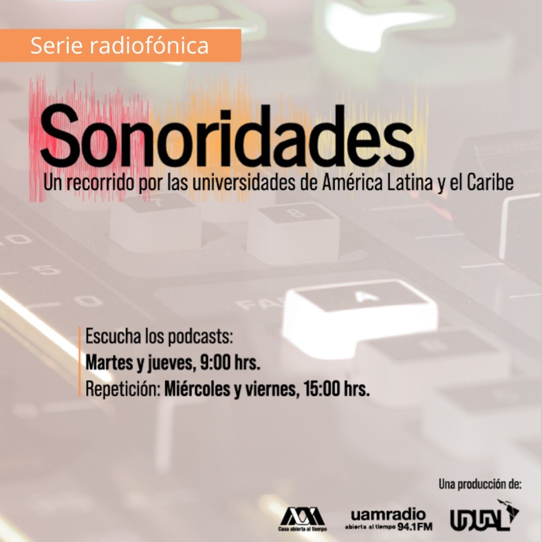 uamradiofm's tweet photo. ¡No te pierdas el episodio de Sonoridades!
Un recorrido por las universidades de América Latina y el Caribe.
Tema: Grupo de investigación LUPA
🗓Jueves
🕟 9:00 a.m.
📻Puedes escucharlo por #UAMRadio 94.1 FM (CDMX) o por https://t.co/URhbC5tlyj
#UAM #SoyUAM #UDUAL https://t.co/SCC3AkDEgV
