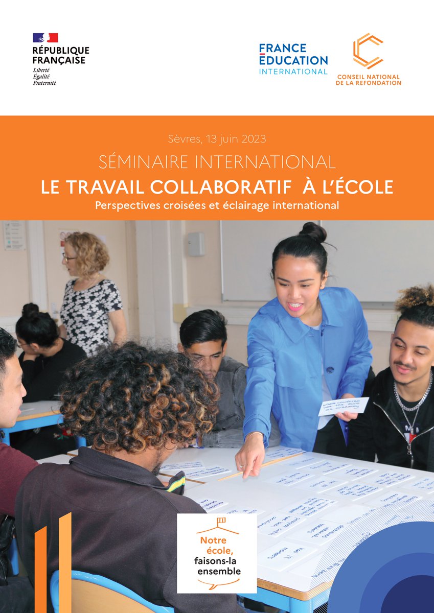 FEI_sevres's tweet photo. 📣 Save the date ! 

Dans le cadre des travaux du @CRefondation "Notre école, faisons-la ensemble !", @FEI_sevres organise un séminaire international sur le travail collaboratif à l'école.   

RDV le 13/6, à 9h en ligne : https://t.co/b6kUNTRZ4j https://t.co/WFflSvuFTA