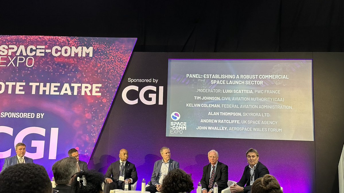 KristaMitchy's tweet image. Heading to day 2 of #SpaceCommExpo2023! Some really interesting talks yesterday. There was a lot of discussion around launches, including environmental impact assessment, regulation, and this last panel discussing how to build a robust UK commercial launch sector
