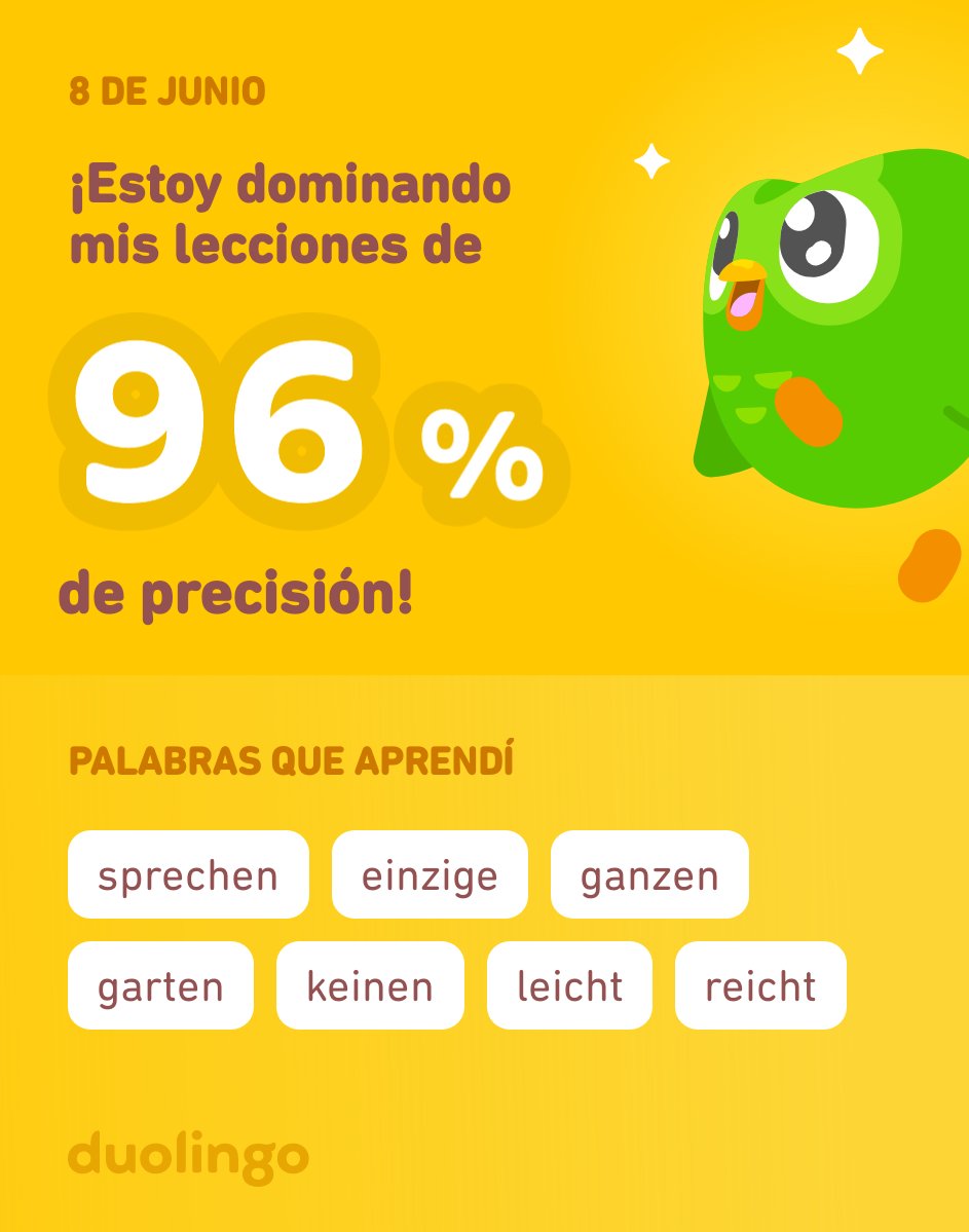 ItzelRosasC's tweet photo. ¡Estoy aprendiendo alemán en Duolingo! Es gratis, divertido y efectivo. https://t.co/RzVAHrFUjW