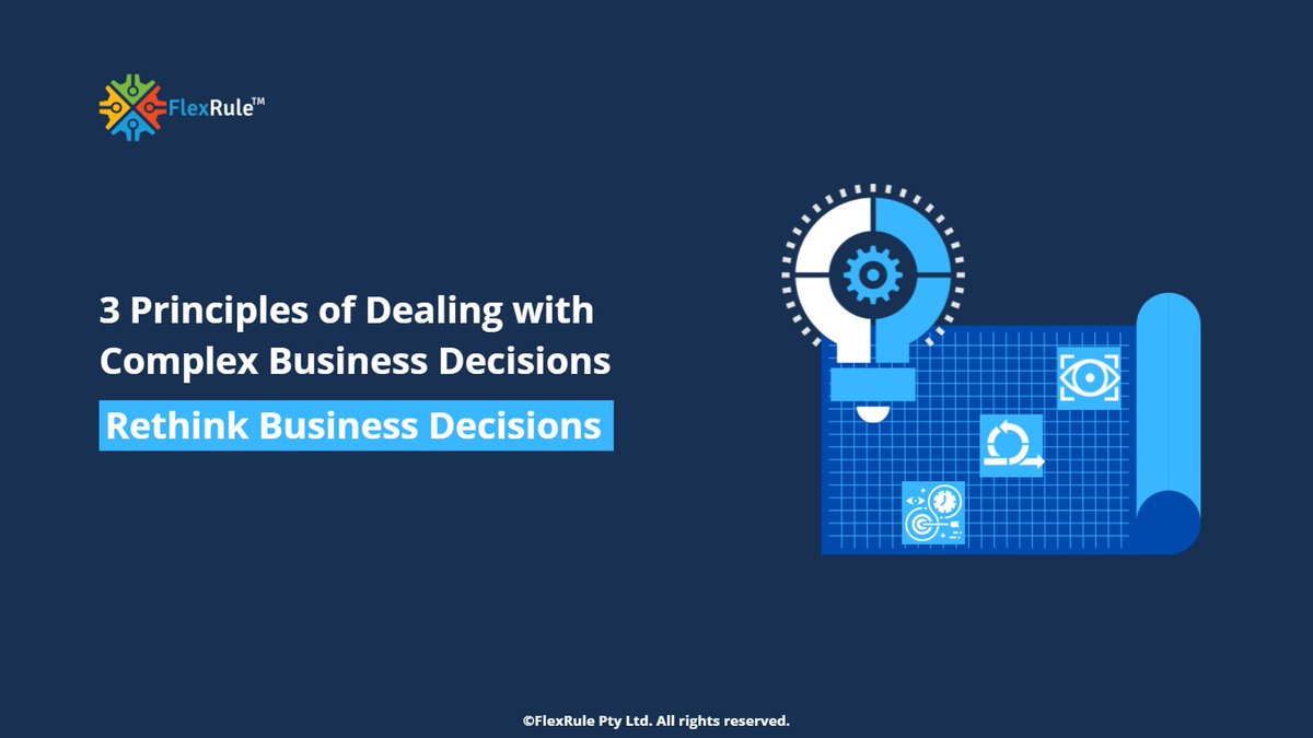 What are the 3 core principles of the #businessdecisions blueprint that helps organizations increase their ability to adapt to changing environments? flexrule.com/links/x86e #DecisionCentric #Fintechs #Finserv #businessagility #WorldAIShowthree