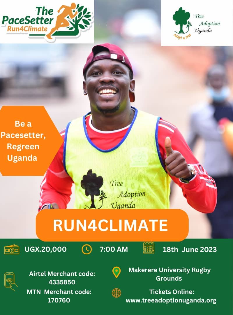 BIG NEWS!!
Ladies and Gentlemen,
Of every Land and Clime,
Your running kits are here!

Don't wait until the last minute, get yours from us today.

Purchases are made via treeadoptionuganda.org 

You can also contact us;
info@treeadoptionuganda.org 
+256753233845
#Run4Climate