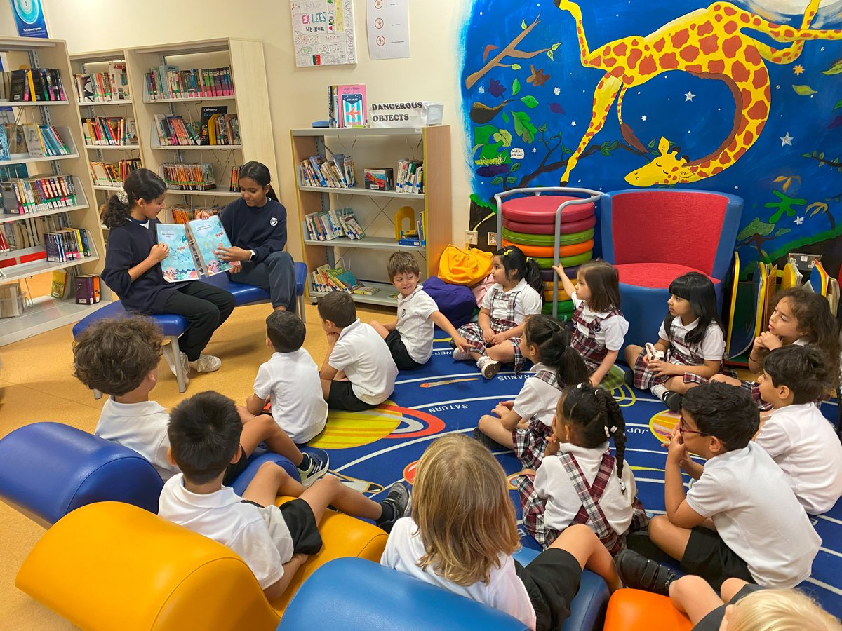 sekqatar's tweet photo. This week, two @sekqatar G7 students planned a lesson for PK 4: storytelling of their own book written in Spanish, a memory game and colouring. This was part of their #MYP #ServiceAsAction program. Students have learned about sea animals and they have had a great time! #IBschool https://t.co/tldEJAUdXK