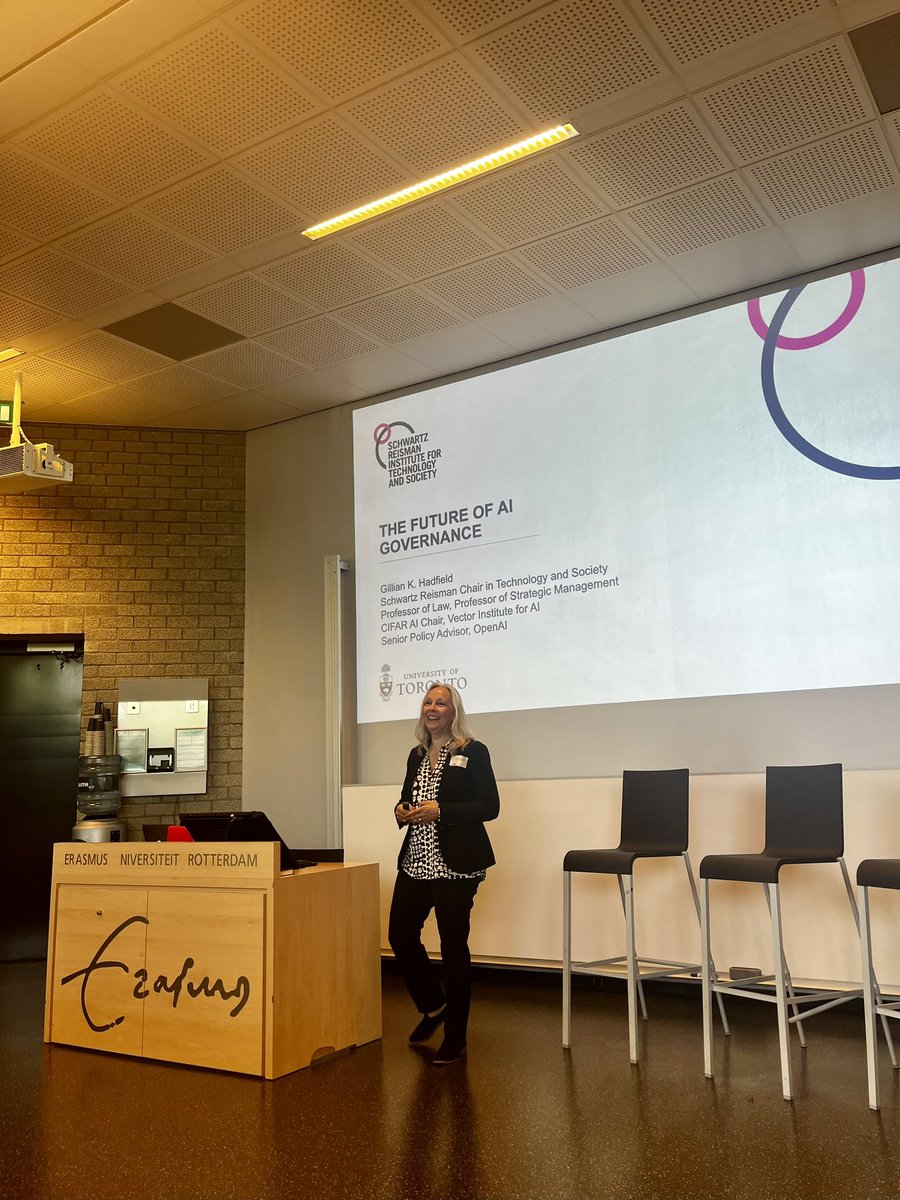 Kicking off <a href="/LAIRconference/">Conference on Law, AI, and Regulation (LAIR)</a> with a keynote by <a href="/ghadfield/">Gillian Hadfield</a> about the future of AI governance ⚡️#LAIR2023