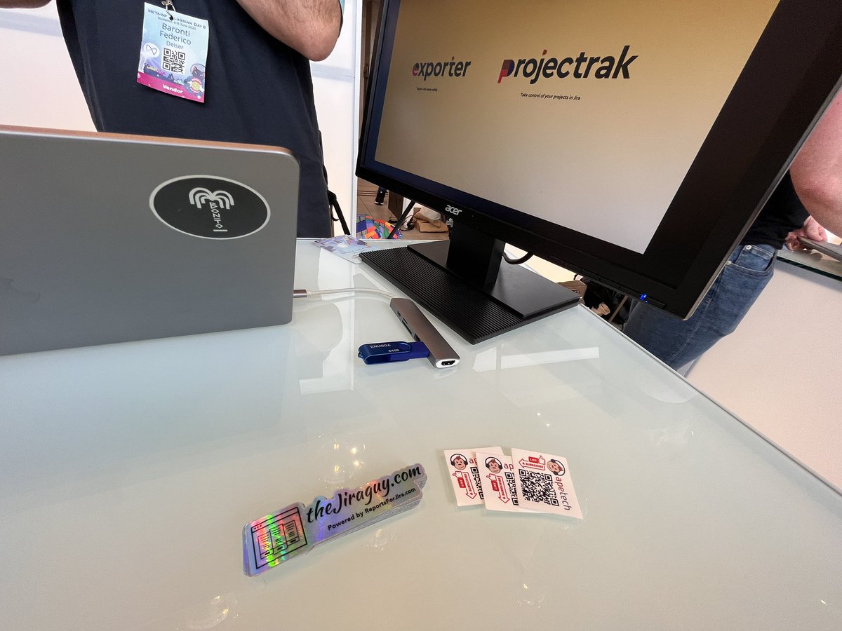 TheFunManAndy's tweet photo. TODAY’S THE DAY!! #TheJiraLife and the long awaited tag team of @theJiraguy & @apetechda for podcast epicness, is here! 🦸🏻🦸🏻♂️ ⭐️
And some lucky @metainf #AtlassianDay attendees scored themselves some exclusive stickers, strategically placed around the vendor booths!!!
🥷🏻 https://t.co/i9XDR3rwXL