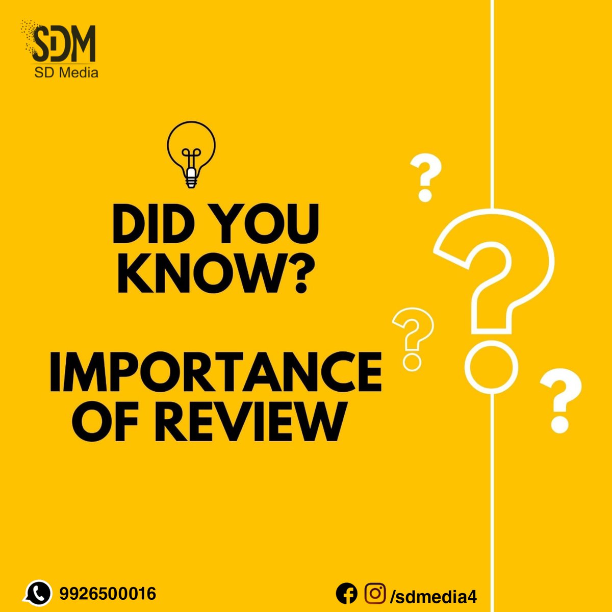 Sdmedia4's tweet photo. If you don't know importance of review, Here are the answers.

Grow your business
with 👉/sdmedia4

for more information Call us on 9926500016
Visit our website:- https://t.co/n3jwNNG4Av

#sdmedia #socailmediamarketing #bilaspur_cg #customer #review #importance #socialmedia #seo https://t.co/pSMrDORMJ3