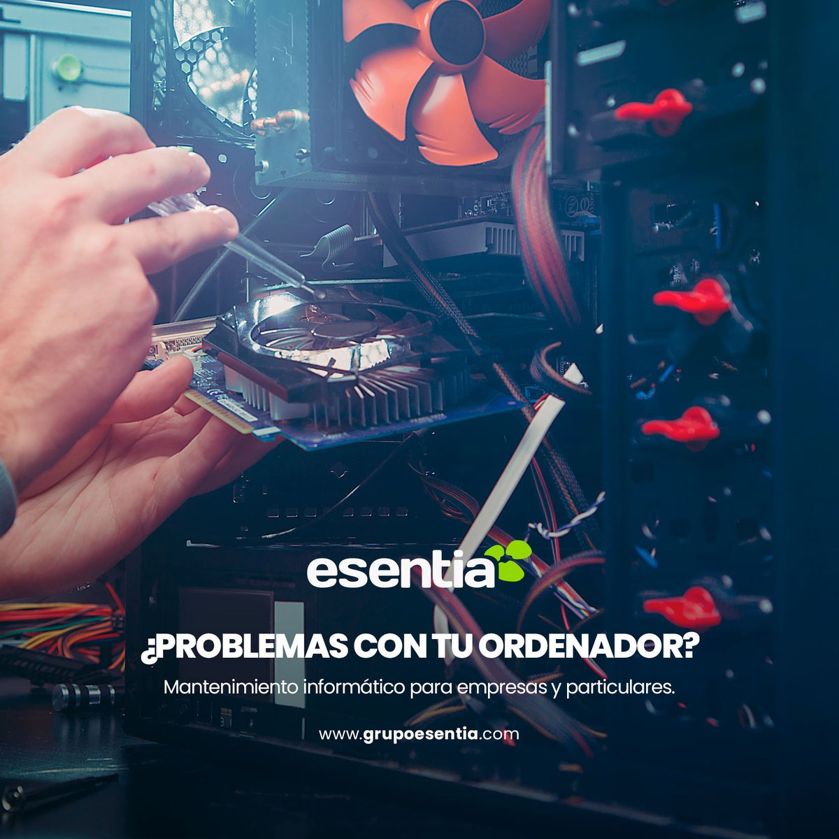 GRUPOESENTIA's tweet photo. Si estás buscando informático  para llevar el mantenimiento de los equipos de tu negocio, solo tienes que llamarnos y solicitar un presupuesto personalizado sin ningún compromiso.  
#esentia #tecnologia #imagen #mantenimientoinformatico #software #hardware #redes #antivirus https://t.co/xVU9q52Ur1