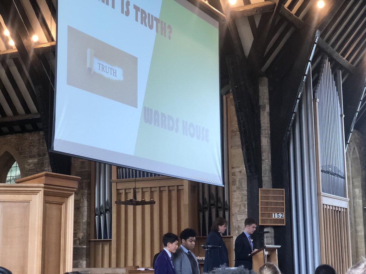 WardsHouseWC's tweet photo. An enormous thank you and well done to Billy, Jonty, Rhynell and Conrad who led this morning’s chapel service on the theme of ‘What is Truth?’ An extra round of applause to Conrad who played the school out with Elton John’s ‘I’m Still Standing’. #alwaysgoingforwards 🟢🟡🟢🟡 https://t.co/Ek64kT3U5n