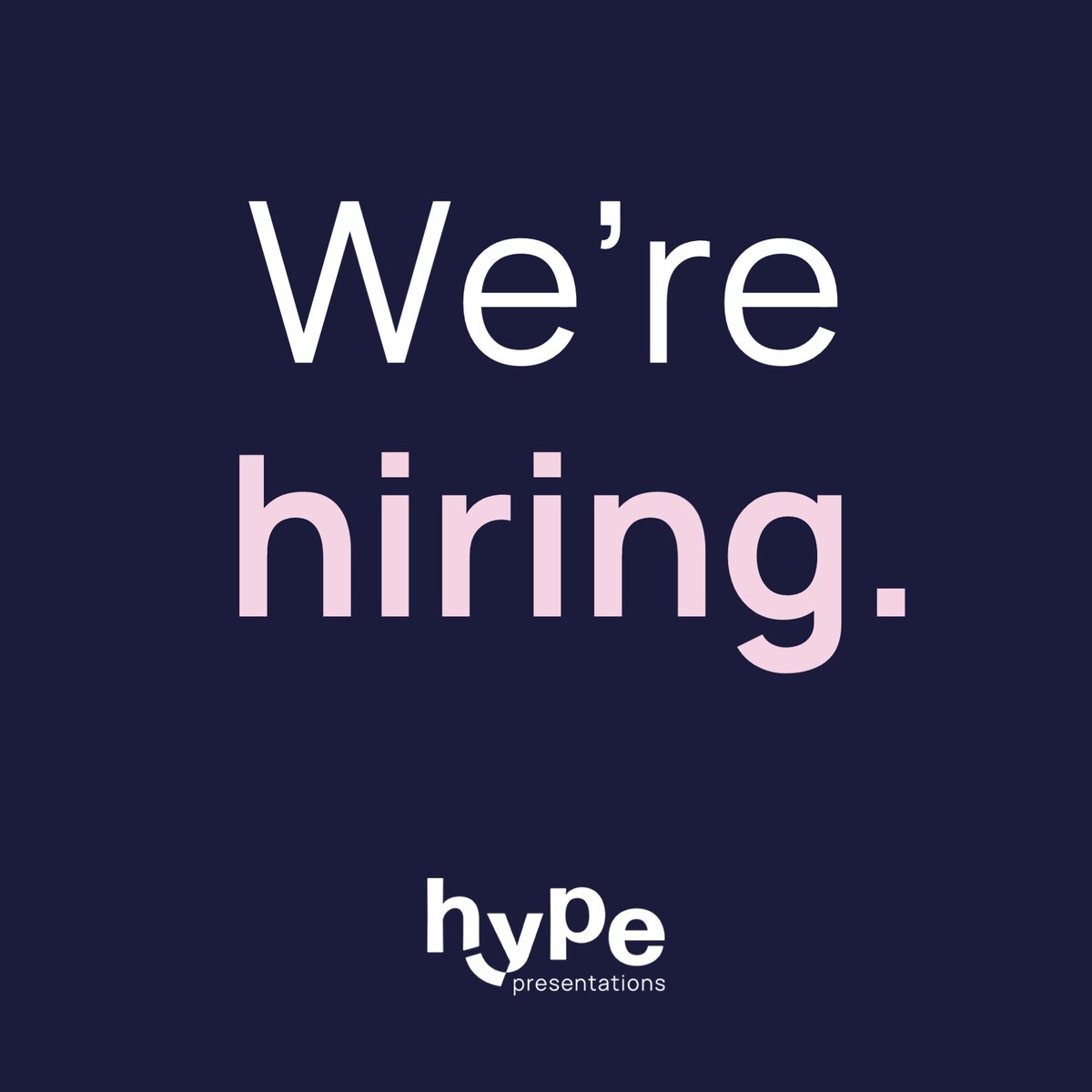 📢 We're hiring a Presentation Experience Specialist! Join our creative team and bring ideas to life. Collaborate, design stunning presentations, and create engaging animations.

bit.ly/43rRHkw 

#JobOpening #PresentationSpecialist #HypePresentations #JoinOurTeam 🚀