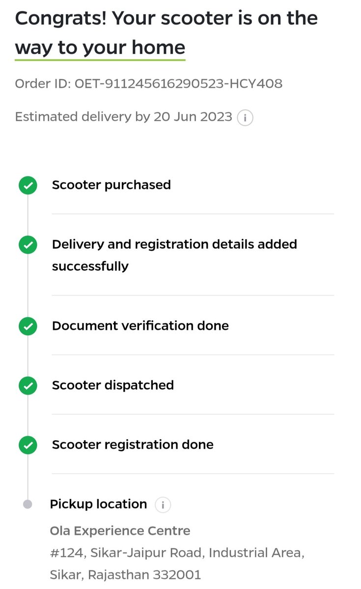 Aslamshekh3's tweet photo. I ordered @OlaElectric s1 pro on 29 May and Registration has completed on 31 May. Still it is not out for delivery. I request to deliver it before 12 June because i have to gift it to someone on 12 June.
Order id:-  OET-911245616290523-HCY408
@OlaElectric 
@bhash https://t.co/ljHM5MYC0a