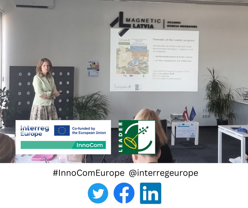 InnoComEurope's tweet photo. Videga Vitola Project Manager of Association Rural Partnerships "Lielupe" shares their approach to #Leader funding and their approach to projects. To find out more log onto:  https://t.co/asewtOxqp2 or https://t.co/X1VCyEpVCQ @interregeurope https://t.co/5bfrRoW0z1