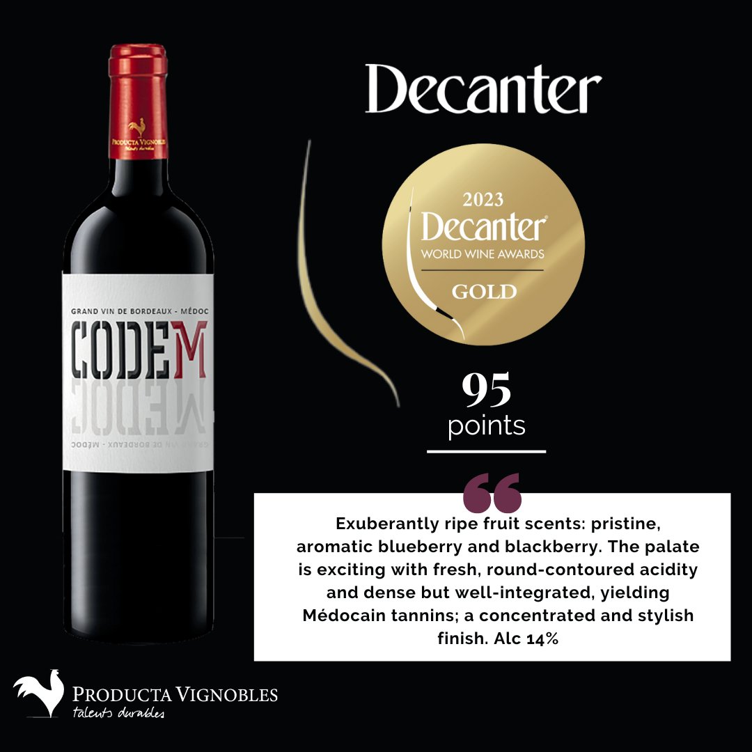 ProductaVign_'s tweet photo. NEWS | 𝐃𝐄𝐂𝐀𝐍𝐓𝐄𝐑 𝟗𝟓 𝐏𝐓𝐒  ! 🏆
Ou wine 𝐂𝐎𝐃𝐄 𝐌, has been 𝐚𝐰𝐚𝐫𝐝𝐞𝐝 𝟗𝟓 𝐩𝐨𝐢𝐧𝐭𝐬 at the prestigious @Decanter  World Wine Awards 2023! 📷 It is ranked in the "𝐓𝐨𝐩 𝟏𝟎 𝐕𝐚𝐥𝐮𝐞 𝐖𝐢𝐧𝐞𝐬" of the 2023 edition! 😉
#decanter https://t.co/BtdvuHVf0o