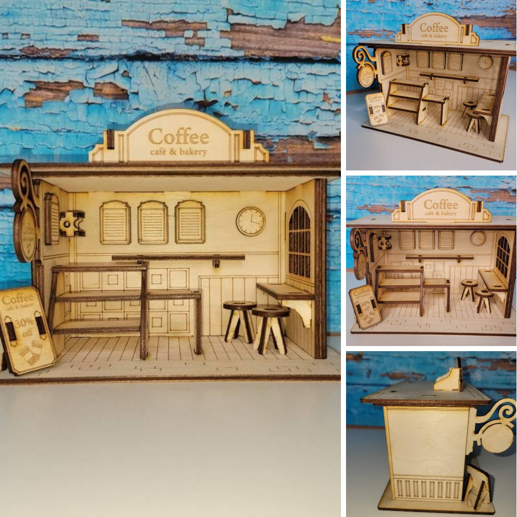 Miniature Cafe Diorama etsy.me/3P7LBiY <a href="/etsymktgtool/">Etsy Marketing Tools</a>