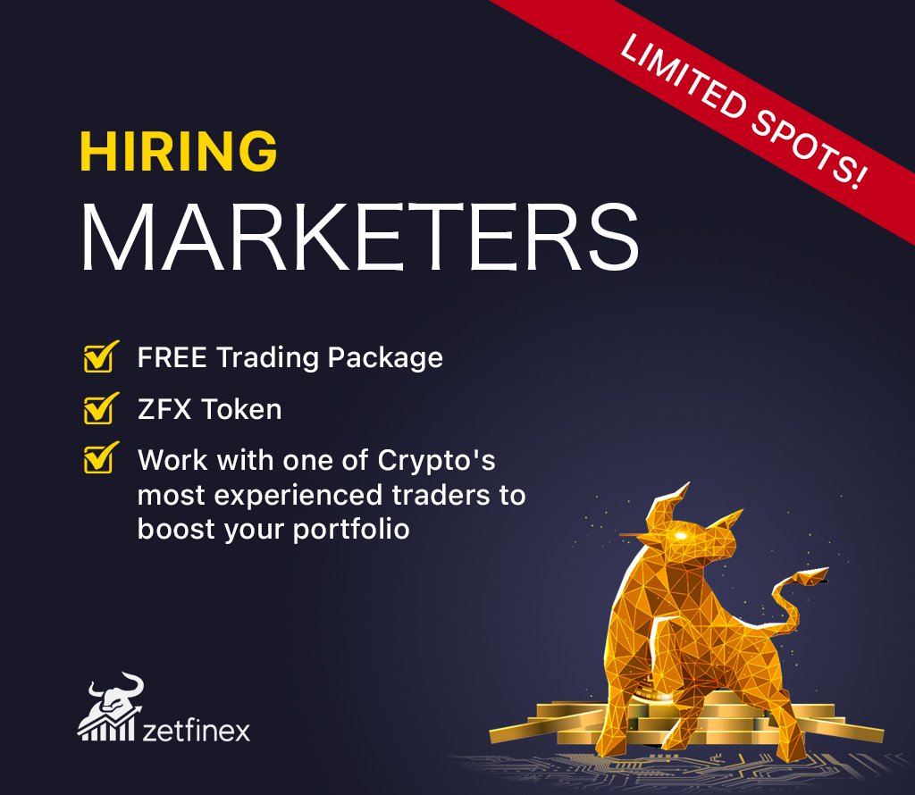 zetfinex's tweet photo. Zetfinex is looking for Marketers! 📣

Join our amazing team and get exclusive benefits!
✅  FREE Trading Package 
✅  ZFX Token
✅  Work with one of Crypto's most experienced traders 

Send your application to @zamzet389 on TELEGRAM! 

ONLY 10 SPOTS REMAINING! https://t.co/gQNYNoGPNZ
