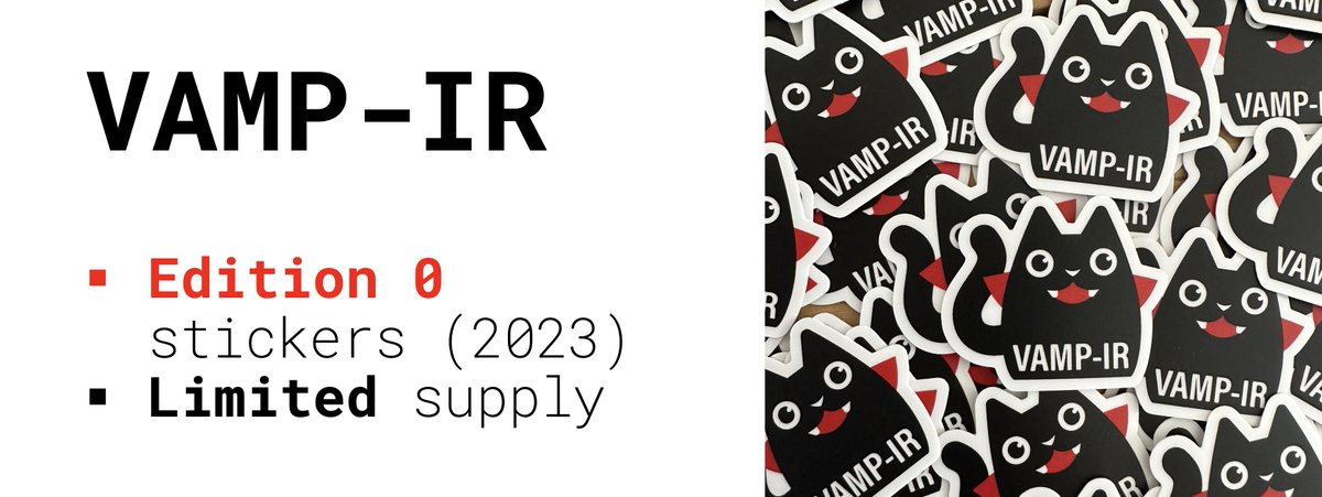 i'm in prague this week...

pretty excited about the first <a href="/juvixlang/">Juvix</a> talk and workshop 
&amp; also about the VAMP-IR workshop

both of them will be at <a href="/EthPrague/">ETHPrague</a> 

&amp; fyi, these kawaii vamp-ir &amp; juvix stickers are only for the participants in the workshops...

x.com/twitter/status…