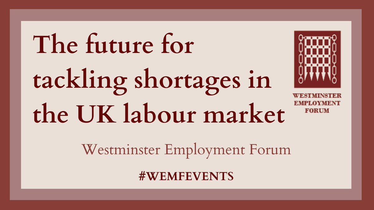 WEmF Events (@wemfevents) on Twitter photo Are you interested in The future for tackling shortages in the UK labour market?
Join <a href="/WEmFEvents/">WEmF Events</a> on the 22nd June to discuss this with speakers including <a href="/ONS/">Office for National Statistics (ONS)</a> @nyecominetti <a href="/resfoundation/">Resolution Foundation</a> <a href="/UKHofficial/">UKHospitality</a> <a href="/UWEBristol/">UWE Bristol</a> <a href="/CareerEnt/">The Careers & Enterprise Company</a>!
More information: westminsterforumprojects.co.uk/conference/Lab… Are you interested in The future for tackling shortages in the UK labour market?
Join <a href="/WEmFEvents/">WEmF Events</a> on the 22nd June to discuss this with speakers including <a href="/ONS/">Office for National Statistics (ONS)</a> @nyecominetti <a href="/resfoundation/">Resolution Foundation</a> <a href="/UKHofficial/">UKHospitality</a> <a href="/UWEBristol/">UWE Bristol</a> <a href="/CareerEnt/">The Careers & Enterprise Company</a>!
More information: westminsterforumprojects.co.uk/conference/Lab…