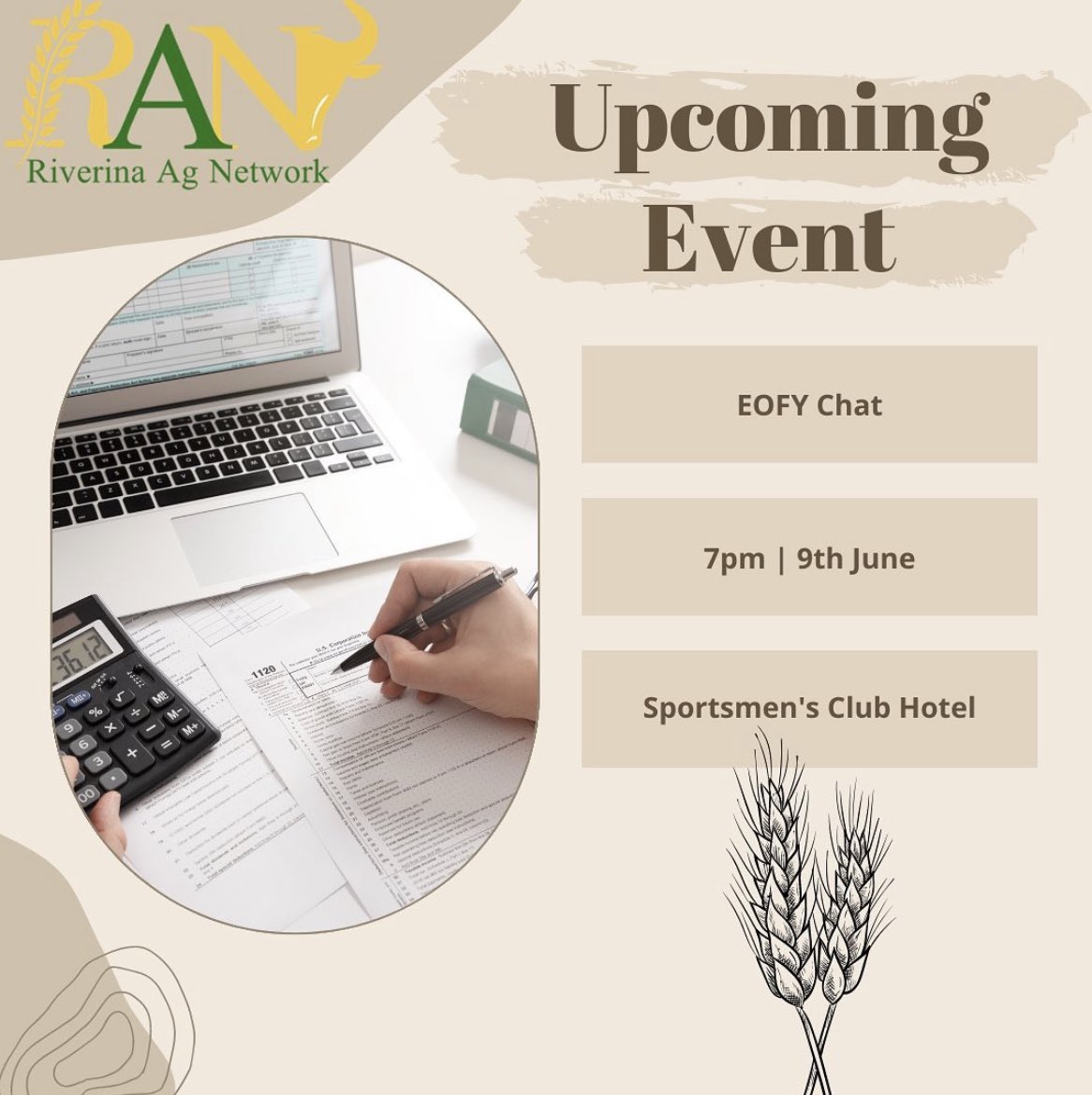 Please join us on tomorrow evening to listen to a brief presentation on all things EOFY, bust some tax myths and enjoy a social catch up!