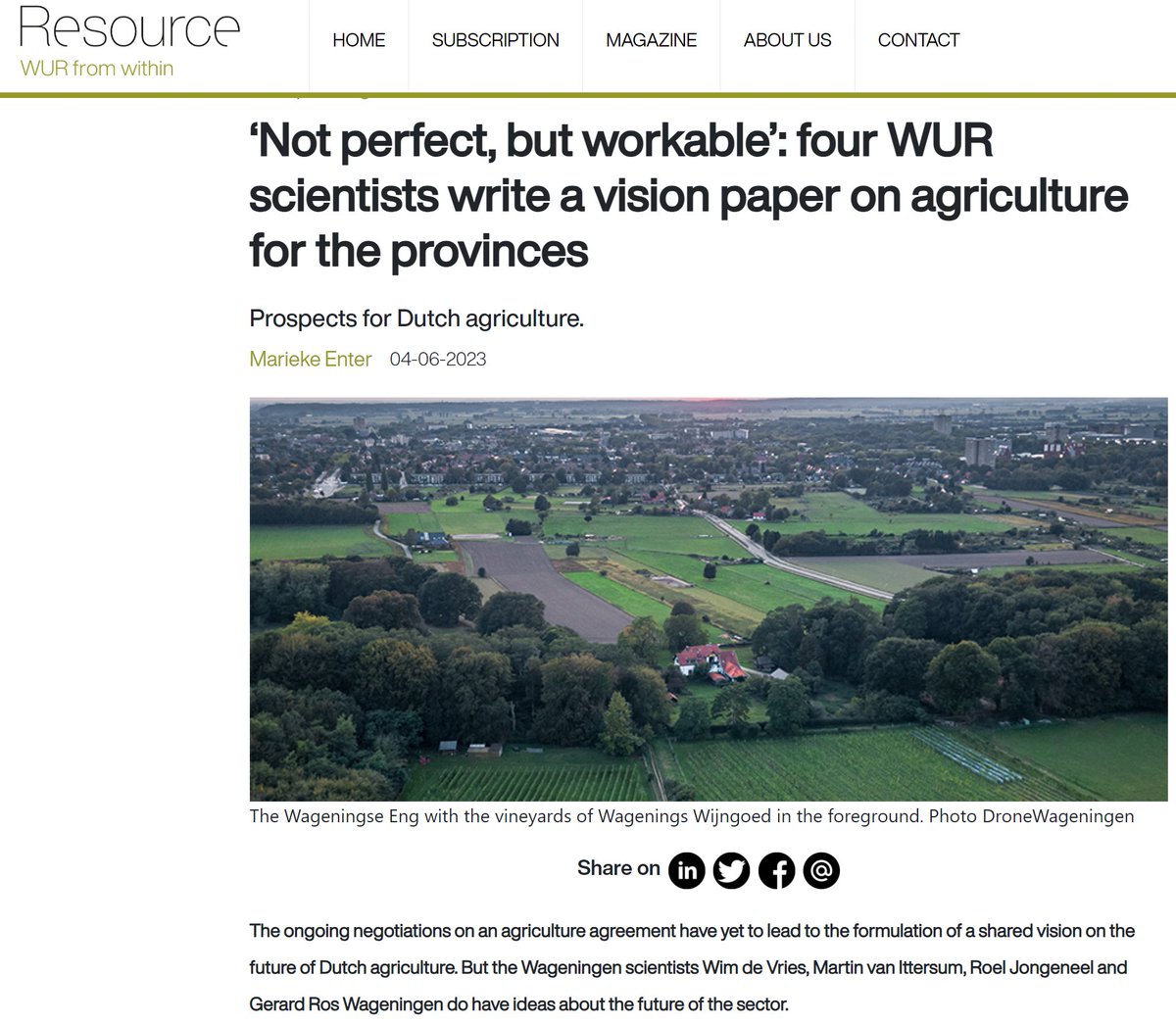 #WUR scientists, among them Roel Jongeneel of bit.ly/2R8QiLE, wrote a #vision paper on #prospects for #DutchAgriculture #Dutch #agriculture #Dutchfarming #EU #Nederland #landbouw #Netherlands #EUfarming #ScientificPerspective #Knowledge4Policy
tinyurl.com/2dt8mkeh