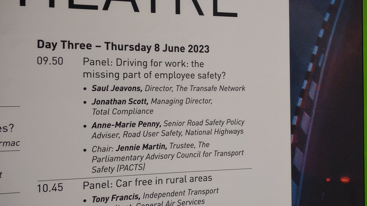 TransafeNetwork's tweet image. We're helping kick off today's programme at @Traffex with a panel session close to our hearts. So much can still be done to improve the safety of driving for work, and at a time of tight budgets can in many cases actually save organisations money at the same time.