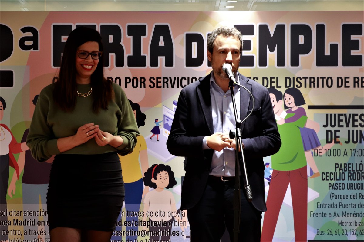 Alamedillas's tweet photo. Ya está abierta al público la #IIFeriaEmpleoDeRetiro que ha sido inaugurada por el Concejal de distrito  @SantiagoSauraCs y la Jefa de Departamento de Servicios Sociales de Retiro @marganoamarga 

Os esperamos hasta las 17h en el Pabellón de Cecilio Rodríguez del Retiro  #Empleo https://t.co/ZklDDoMmIj